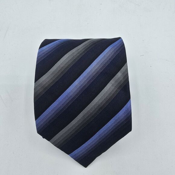 Necktie Mens Vintage Valerio Garati silk, Size 57 By 4 Inches Blue And Grey - Picture 1 of 7